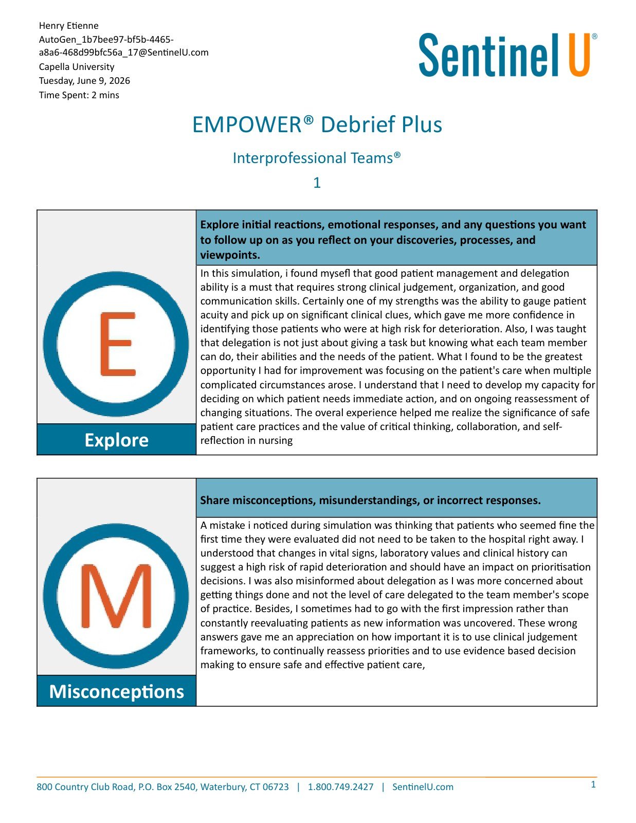 Family Support and Home Assessment v5 Sentinel U EMPOWER Debrief Report preview